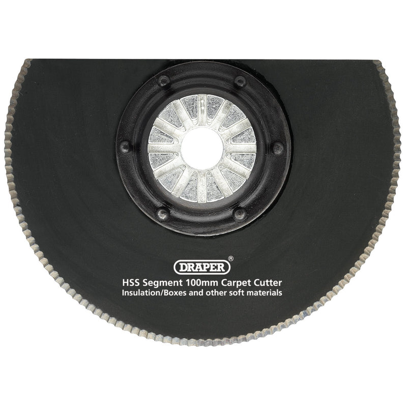 Draper 26809 HSS Segment Carpet Cutter, 100mm Diameter