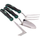 Draper 27436 Stainless Steel Heavy Duty Soft Grip Fork, Trowel and Weeder Set (3 Piece)