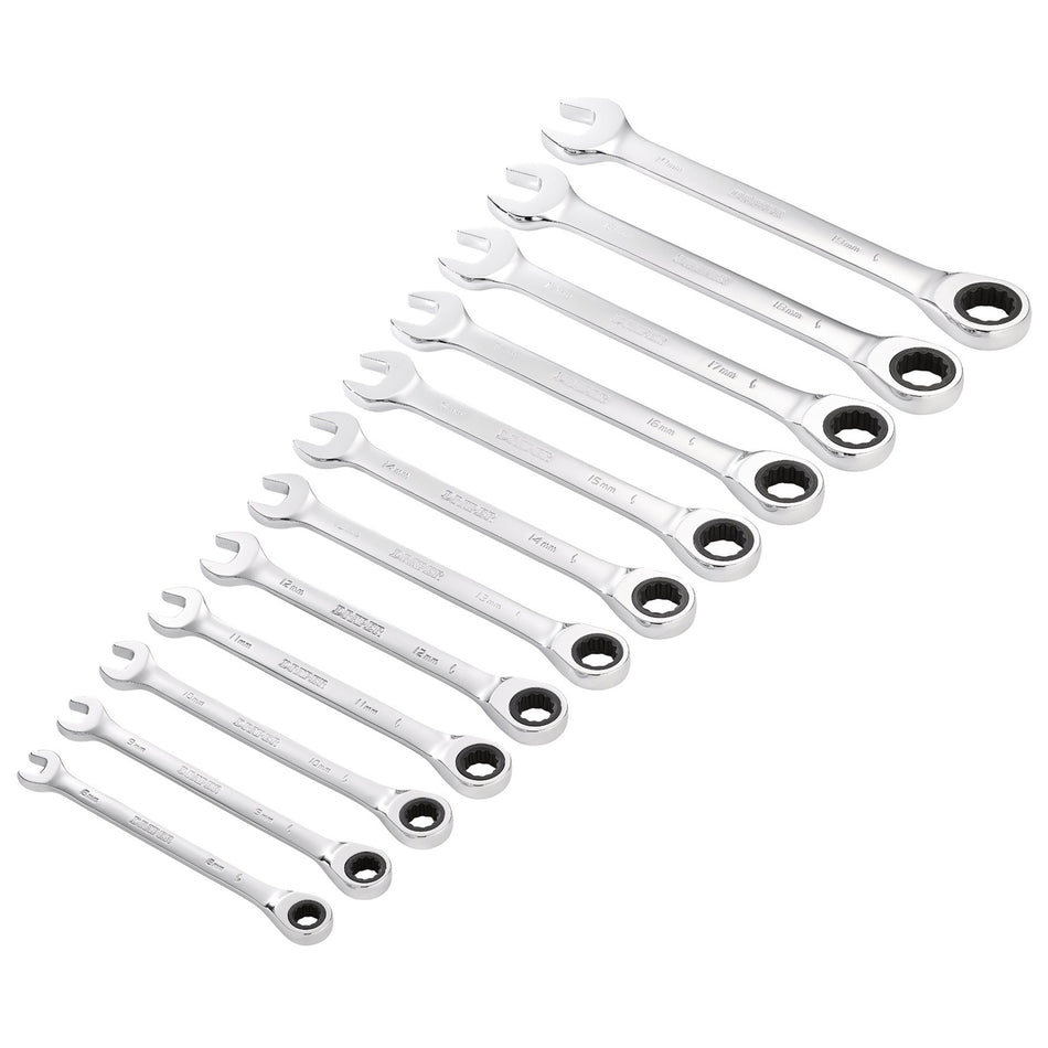 Draper 27689 Draper HI-TORQ® Metric Ratchet Combination Spanner Set (12 Piece)