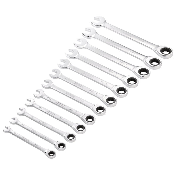 Draper 27689 Draper HI-TORQ&#174; Metric Ratchet Combination Spanner Set (12 Piece)