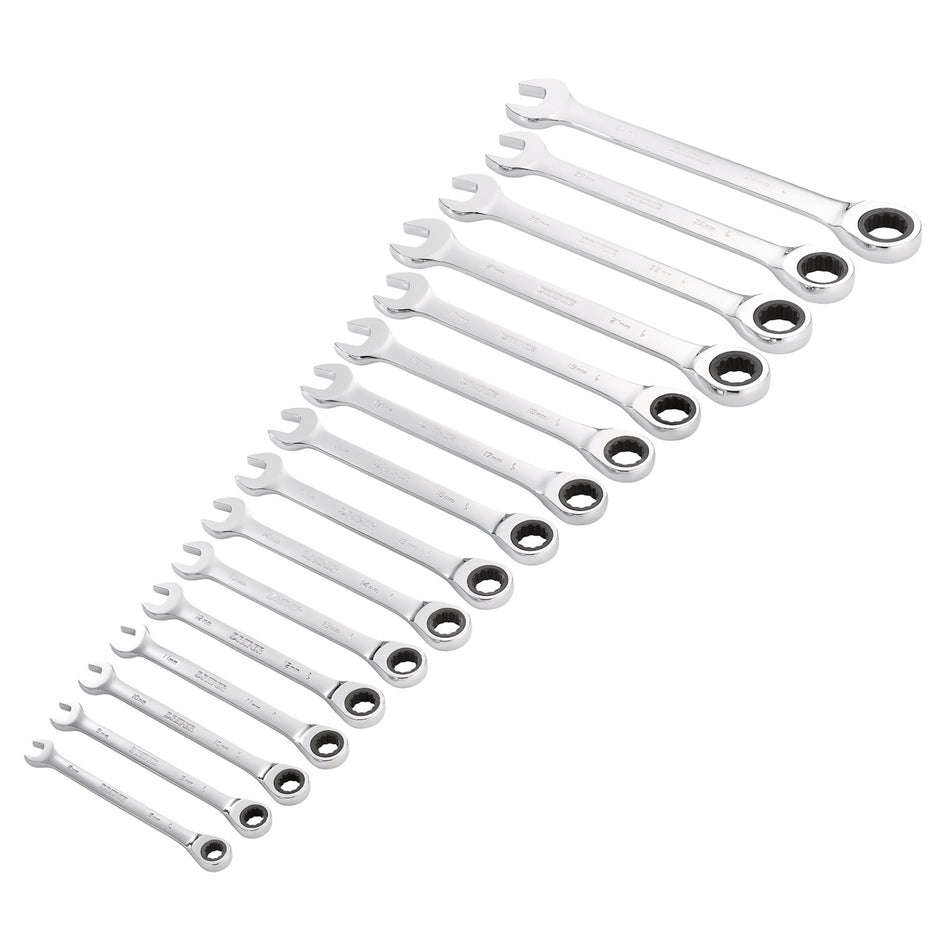 Draper 27690 Draper HI-TORQ® Metric Ratchet Combination Spanner Set (16 Piece)