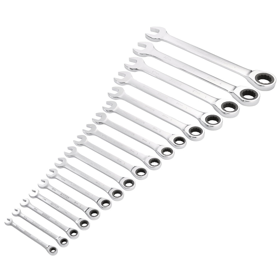 Draper 27691 Draper HI-TORQ® Metric Ratchet Combination Spanner Set (17 Piece)