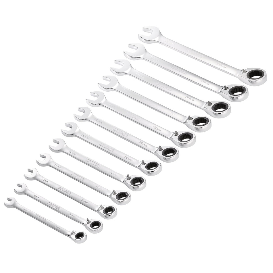 Draper 27692 Draper HI-TORQ® Metric Reversible Ratchet Combination Spanner Set (12 Piece)