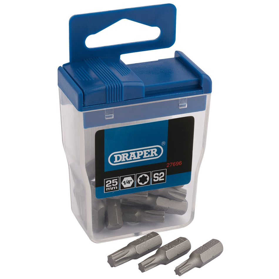 Draper 27696 Draper TX-STAR® Assorted Long Insert Bits, 25mm (20 Piece)