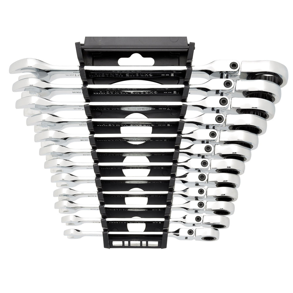 Draper 27733 Draper HI-TORQ® Metric Flexible Head Ratchet Combination Spanner Set (12 Piece)