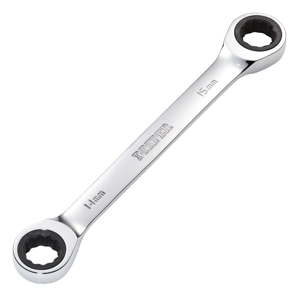Draper 27738 Draper HI-TORQ&#174; Metric Double Ratchet Ring Spanner, 14 x 15mm