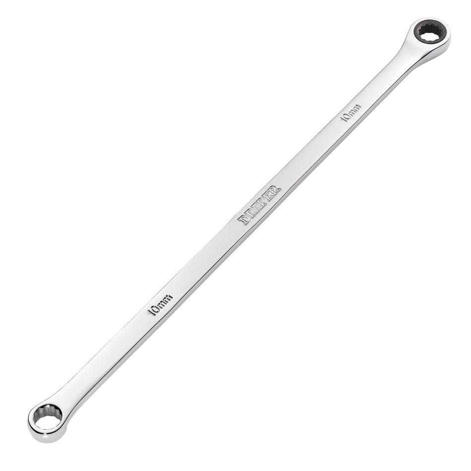Draper 27766 Draper HI-TORQ® Metric Extra-Long Double Ring Ratchet Spanner, 10mm