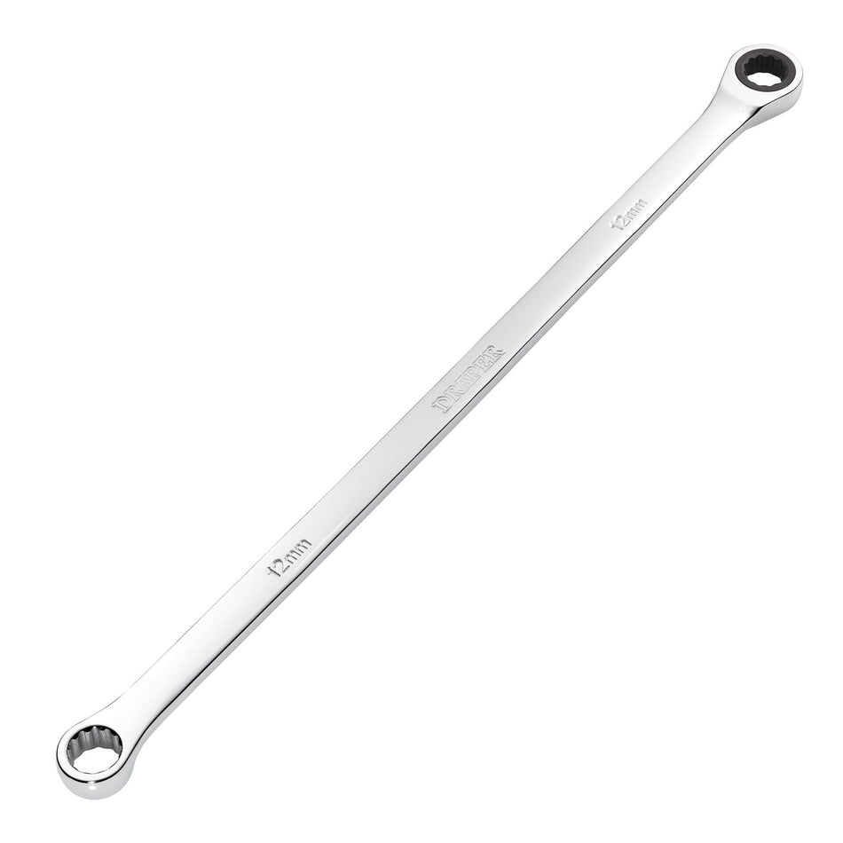 Draper 27767 Draper HI-TORQ® Metric Extra-Long Double Ring Ratchet Spanner, 12mm