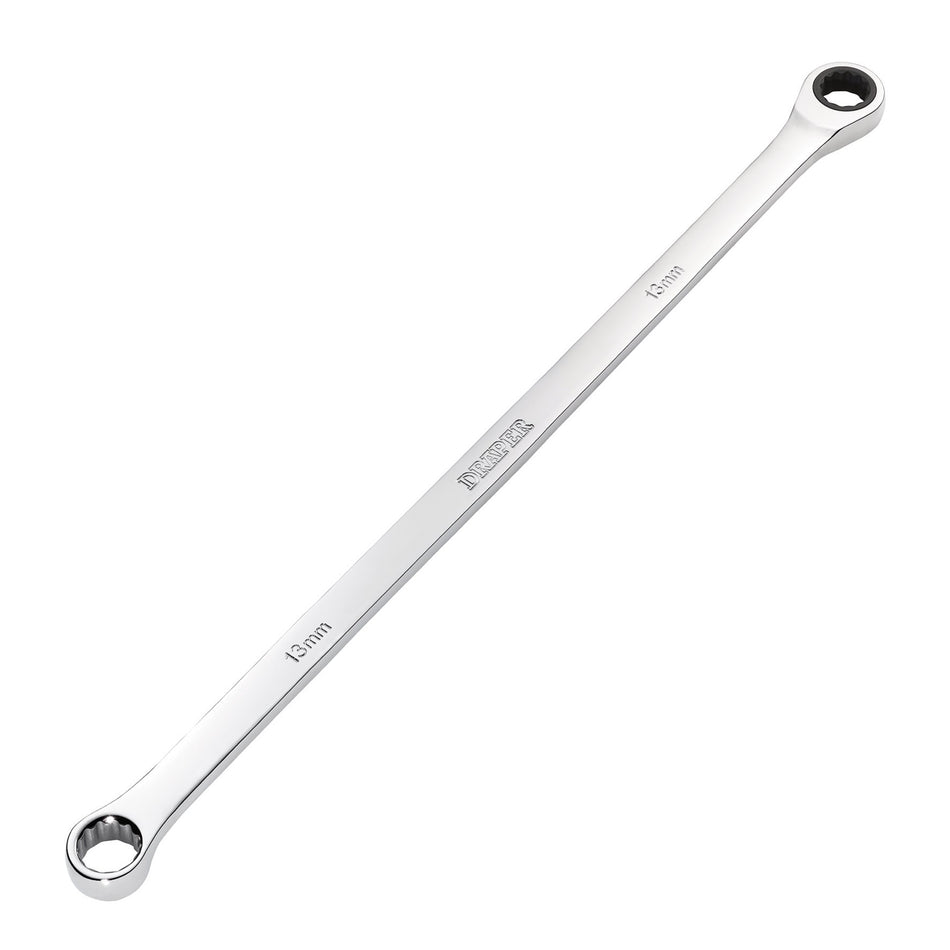 Draper 27769 Draper HI-TORQ® Metric Extra-Long Double Ring Ratchet Spanner, 13mm