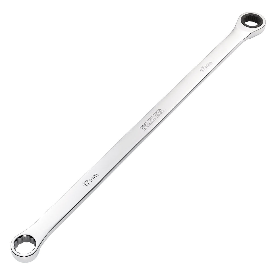 Draper 27774 Draper HI-TORQ® Metric Extra-Long Double Ring Ratchet Spanner, 17mm
