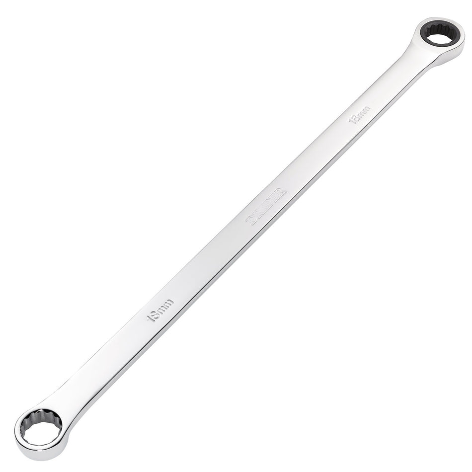 Draper 27776 Draper HI-TORQ® Metric Extra-Long Double Ring Ratchet Spanner, 18mm