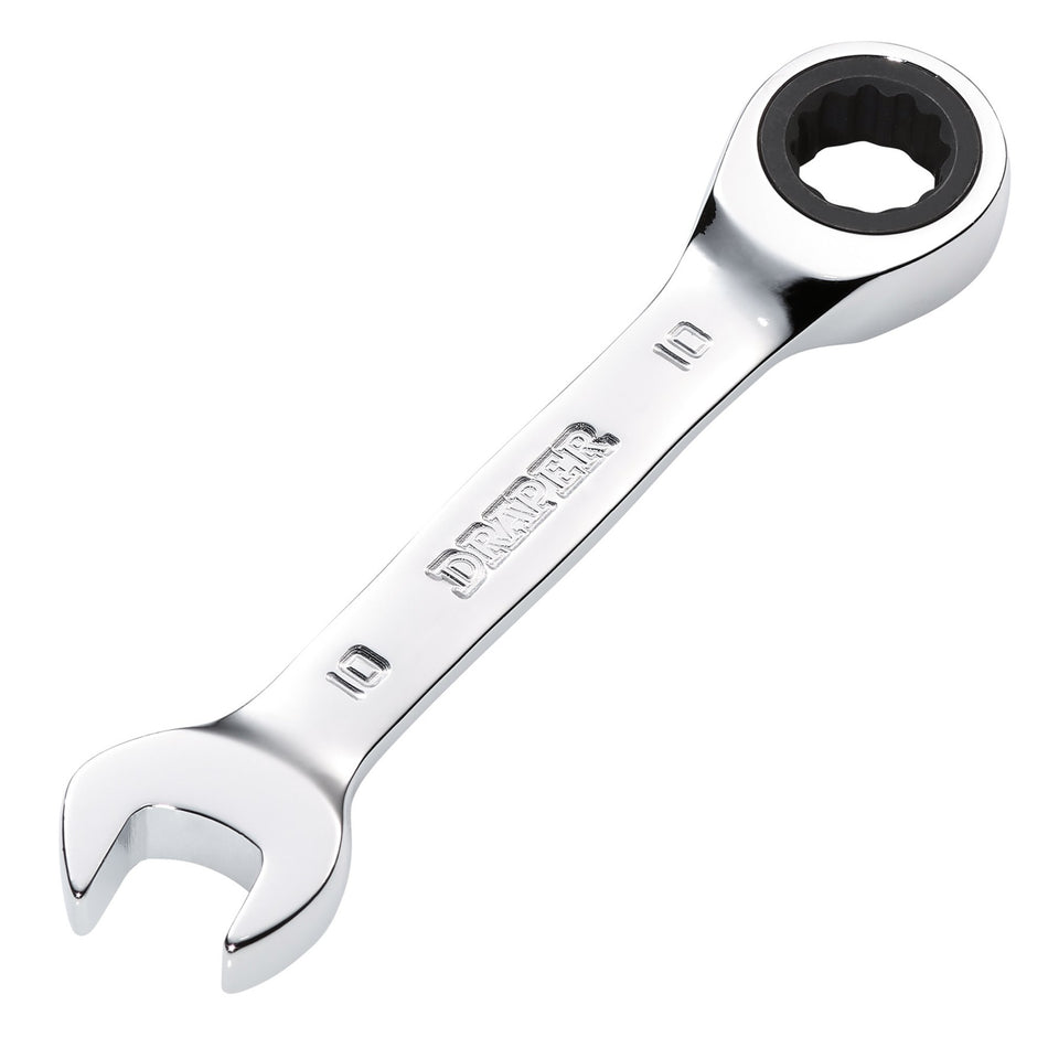 Draper 27865 Draper HI-TORQ® Metric Stubby Ratchet Combination Spanner, 10mm