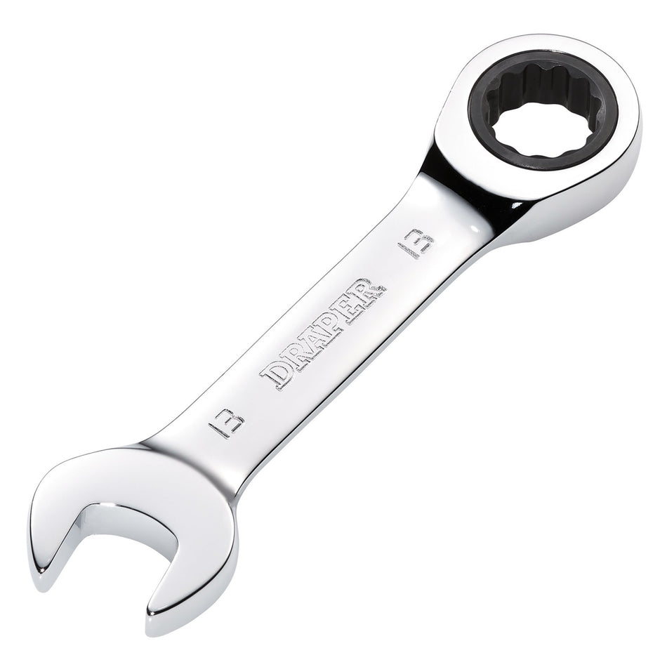 Draper 27891 Draper HI-TORQ® Metric Stubby Ratchet Combination Spanner, 13mm