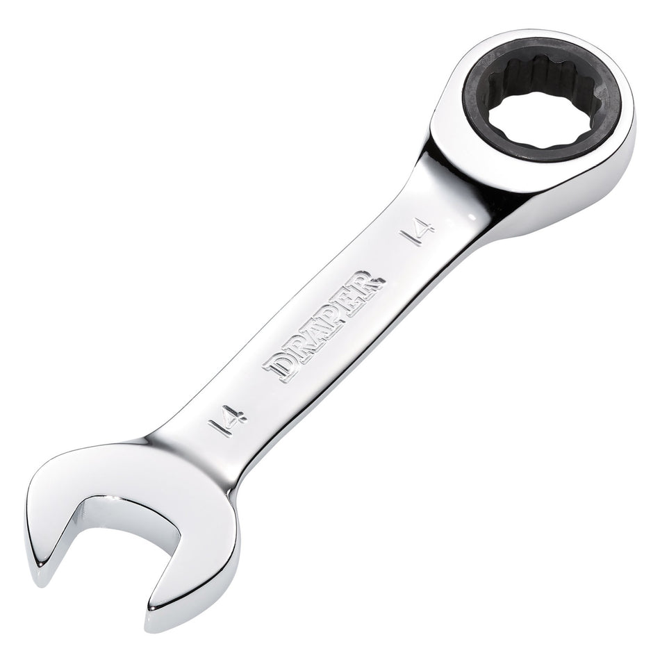 Draper 27895 Draper HI-TORQ® Metric Stubby Ratchet Combination Spanner, 14mm