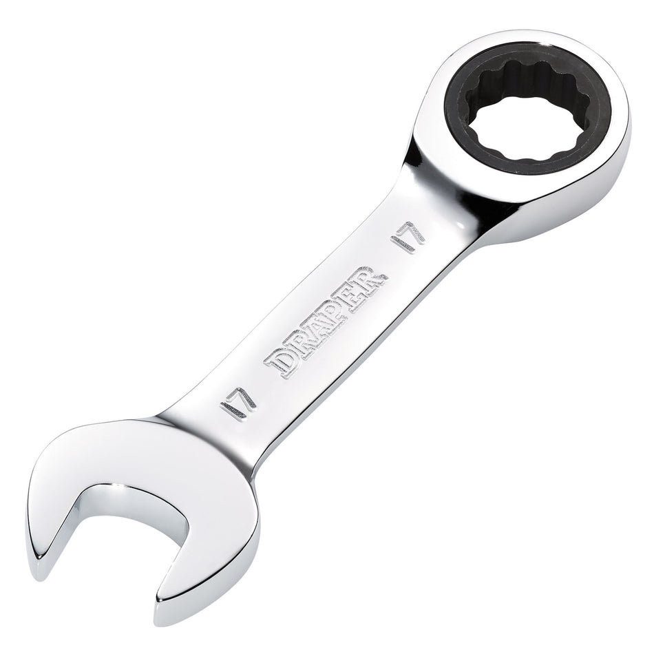 Draper 27914 Draper HI-TORQ® Metric Stubby Ratchet Combination Spanner, 17mm