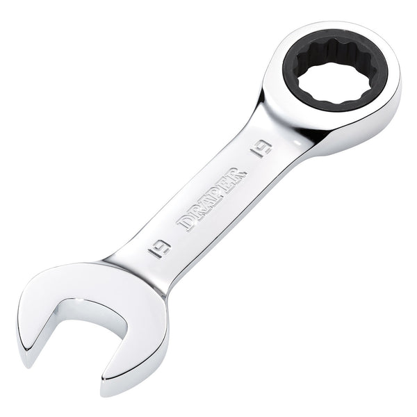 Draper 27930 Draper HI-TORQ&#174; Metric Stubby Ratchet Combination Spanner, 19mm