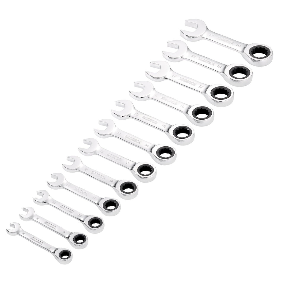 Draper 27931 Draper HI-TORQ® Metric Stubby Ratchet Combination Spanner Set (12 Piece)