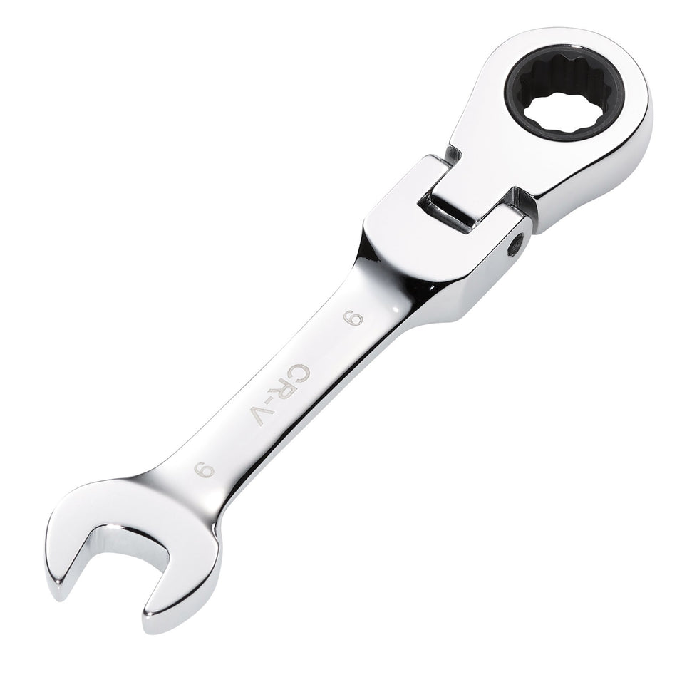 Draper 27964 Draper HI-TORQ® Metric Stubby Flexible Head Ratchet Combination Spanner, 9mm