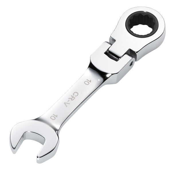 Draper 27965 Draper HI-TORQ&#174; Metric Stubby Flexible Head Ratchet Combination Spanner, 10mm