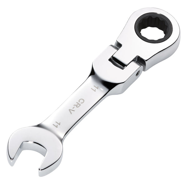 Draper 27966 Draper HI-TORQ&#174; Metric Stubby Flexible Head Ratchet Combination Spanner, 11mm