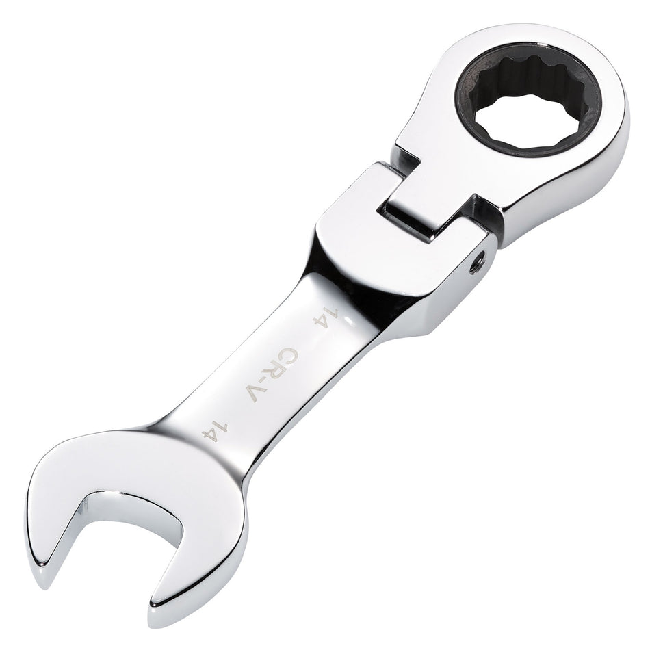 Draper 27970 Draper HI-TORQ® Metric Stubby Flexible Head Ratchet Combination Spanner, 14mm