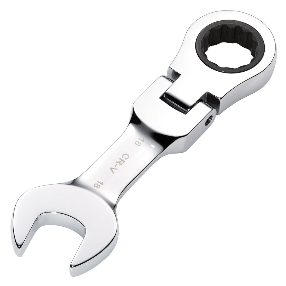 Draper 27979 Draper HI-TORQ® Metric Stubby Flexible Head Ratchet Combination Spanner, 18mm
