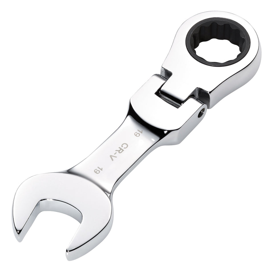 Draper 27981 Draper HI-TORQ® Metric Stubby Flexible Head Ratchet Combination Spanner, 19mm