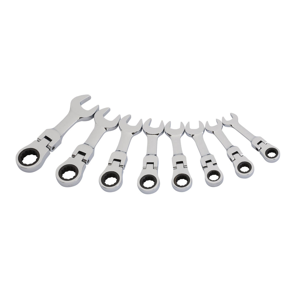 Draper 27982 Draper HI-TORQ® Metric Stubby Flexible Head Ratchet Combination Spanner Set (8 Piece)