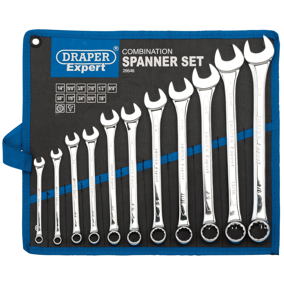 Draper 29546 Draper Expert HI-TORQ® Imperial Combination Spanner Set (11 Piece)