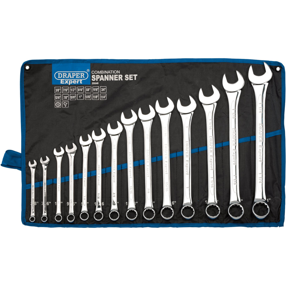 Draper 29548 Draper Expert HI-TORQ® Imperial Combination Spanner Set (14 Piece)