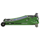 Sealey 3000LEHV Trolley Jack 3 Tonne Low Profile Rocket Lift Hi-Vis Green