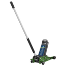 Sealey 3000LEHV Trolley Jack 3 Tonne Low Profile Rocket Lift Hi-Vis Green