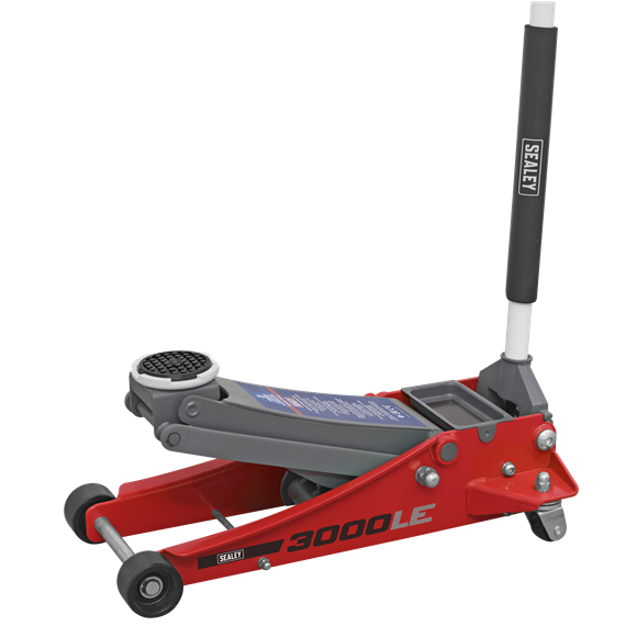 Sealey 3000LE 3tonne Low Entry Trolley Jack with Rocket Lift - Red