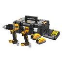 DeWalt DCK2050E2T Hammer Drill Driver & Impact Driver Kit with 2x DCBP034 POWERSTACK Batteries & Charger
