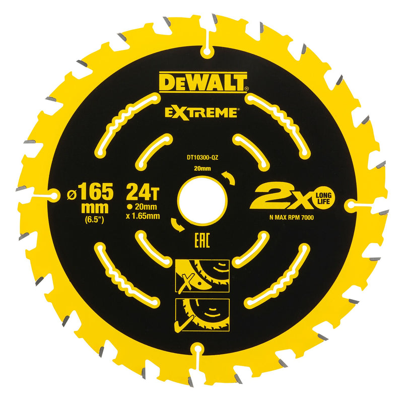 DeWalt DT10300 Circular Saw Blade - 165mm