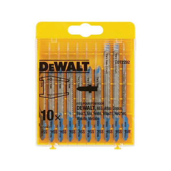 DeWalt DT2292 10 Piece Jigsaw Blades Set + Case