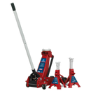 Sealey 3010CX 3tonne Standard Chassis Trolley Jack with Axle Stands (Pair)