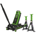 Sealey 3040AGCOMBO1 Trolley Jack 3tonne & Axle Stands (Pair) 3tonne per Stand Combo
