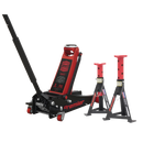 Sealey 3040ARCOMBO Trolley Jack 3t & Axle Stands (Pair) 3t per Stand Combo