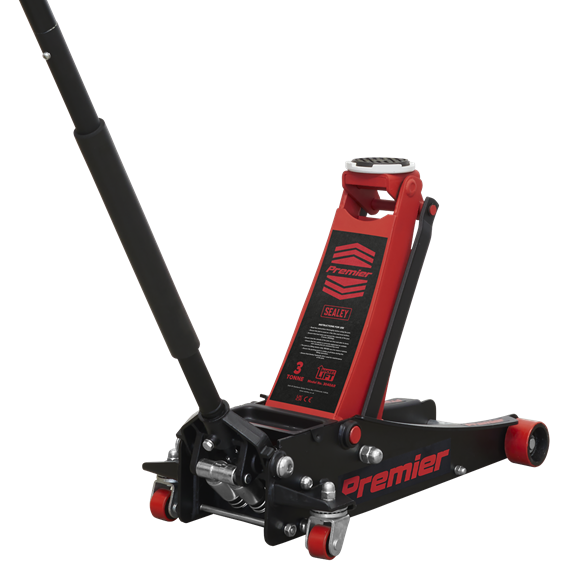 Sealey 3040AR 3tonne Trolley Jack with Rocket Lift - Red