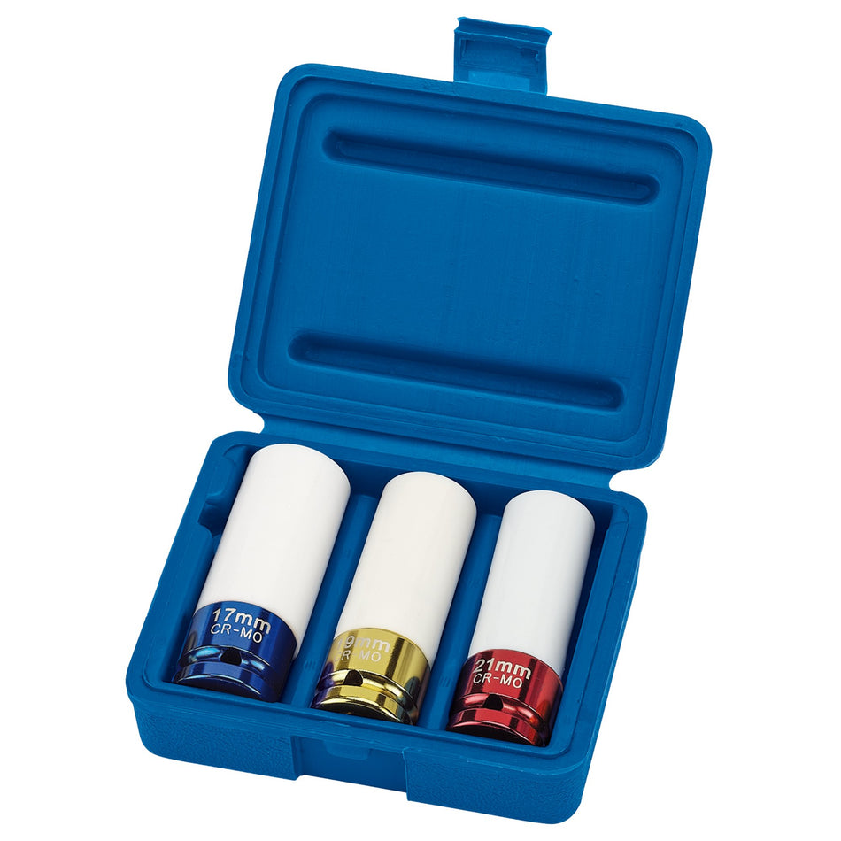 Draper 30630 Draper Expert HI-TORQ® Wheel Nut Sockets for Alloy Wheels, 1/2" Sq. Dr. (3 Piece)