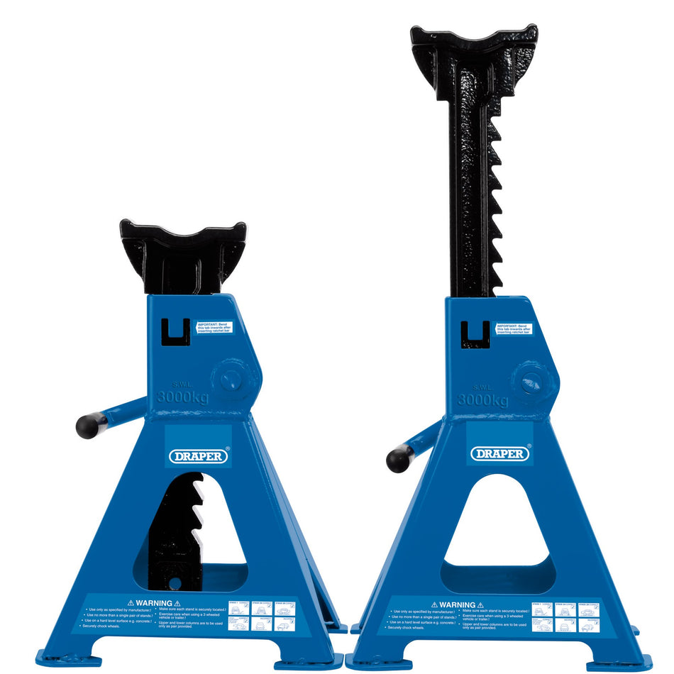 Draper 30881 Ratcheting Axle Stands, 3 Tonne (Pair)