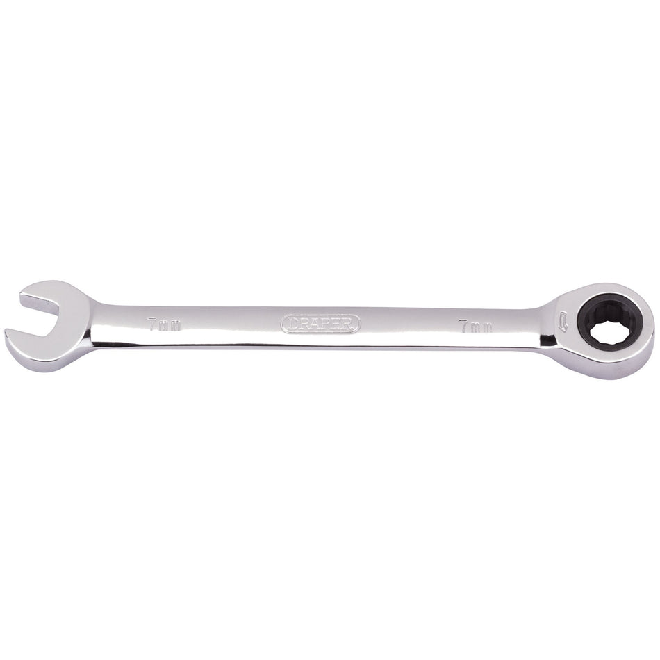 Draper 31004 Metric Ratcheting Combination Spanner, 7mm