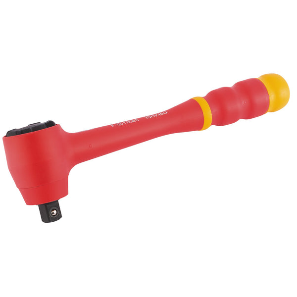 Draper 31137 VDE Reversible Ratchet with Soft Grip Handle, 1/2" Sq. Dr.