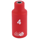 Draper 31143 Fully Insulated VDE Socket, 1/4" Sq. Dr., 4mm