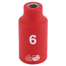 Draper 31494 Fully Insulated VDE Socket, 3/8" Sq. Dr., 6mm