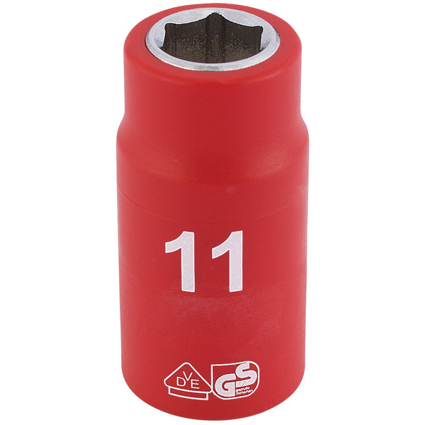 Draper 31571 Fully Insulated VDE Socket, 3/8" Sq. Dr., 11mm