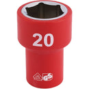 Draper 31748 Fully Insulated VDE Socket, 3/8" Sq. Dr., 20mm