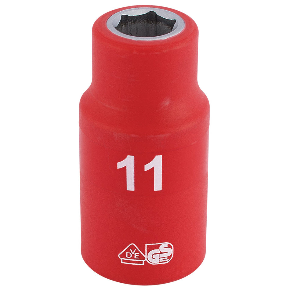 Draper 31784 Fully Insulated VDE Socket, 1/2" Sq. Dr., 11mm