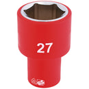 Draper 31964 Fully Insulated VDE Socket, 1/2" Sq. Dr., 27mm